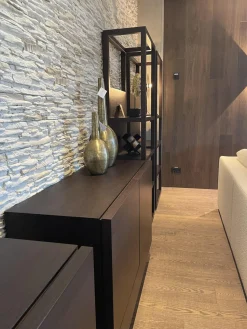 Haas Wohnwände & Tv-Lowboards|Wohnwand Aus Bücherregalen Und Sideboards Eiche Mokka Gebeizt & Lackiert