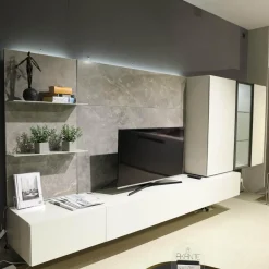 Presotto Wohnwände & Tv-Lowboards|Wohnwand I ModulART Grigio Calce Weiß