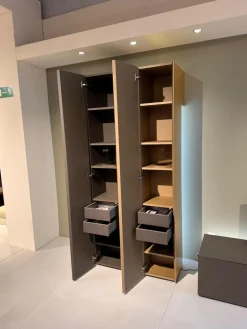 minottiitalia Wohnwände & Tv-Lowboards|Wohnwand Inpiedi Lack Interno Metall Gold Lack Coffee Braun Inklusive LED Beleuchtung