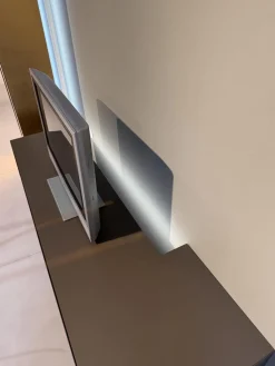 minottiitalia Wohnwände & Tv-Lowboards|Wohnwand Inpiedi Lack Interno Metall Gold Lack Coffee Braun Inklusive LED Beleuchtung