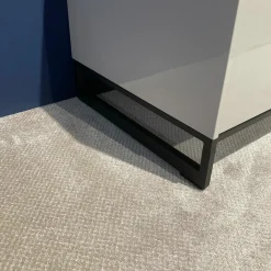 JOOP! Wohnwände & Tv-Lowboards|Wohnwand Joop Lack Kristallgrau Weiß Grau Kufen Metall Schwarz Inklusive Beleuchtung