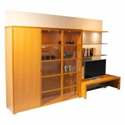 Gruber & Schlager Wohnwände & Tv-Lowboards|Wohnwand Kala Mit Phonobank Schrankteile Europäischer Kirschbaum Hell Paneele Lack Eierschale