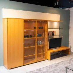 Gruber & Schlager Wohnwände & Tv-Lowboards|Wohnwand Kala Mit Phonobank Schrankteile Europäischer Kirschbaum Hell Paneele Lack Eierschale