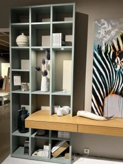 Musterring Wohnwände & Tv-Lowboards|Wohnwand Kara Lack Mint Grün Und Eiche Sand Furniert Griffe Edelstahlfarbig