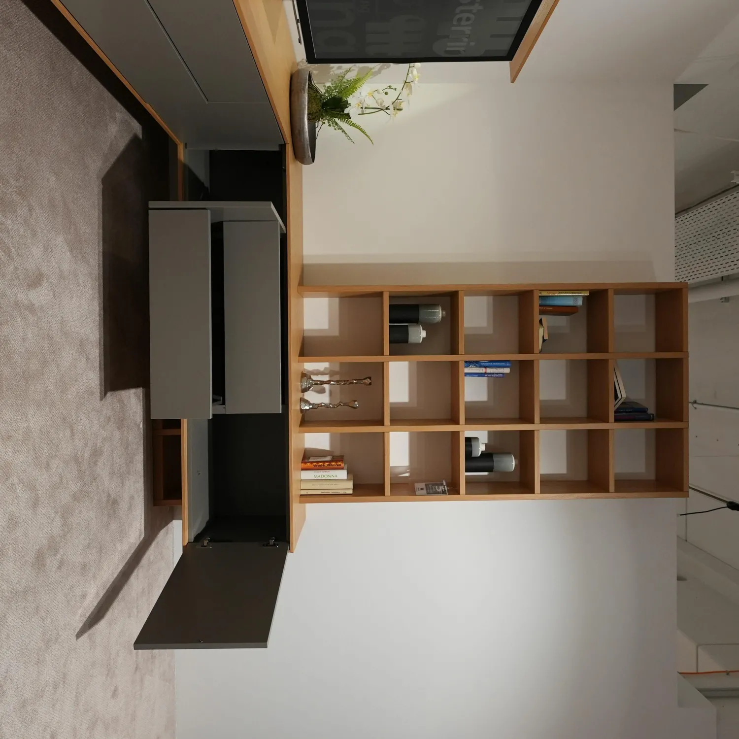 Musterring Wohnwände & Tv-Lowboards|Wohnwand Kara-Frame VZ Eiche Sand Lack Taupe mit TV-Halterung