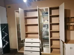 Musterring Wohnwände & Tv-Lowboards|Wohnwand Kira Front Lack Crema Creme Korpus Eiche Sand Griff Chrom Inklusive Beleuchtung