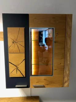 Schröder Franz Wohnwände & Tv-Lowboards|Wohnwand Kitzalm Solid Plus K050 Kernasteiche Natur Furniert Gebürstet Akzentglas Schiefer Grau Inklusive Beleuchtung