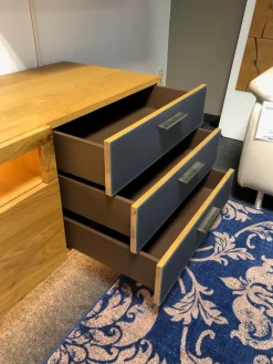 Schröder Franz Wohnwände & Tv-Lowboards|Wohnwand Kitzalm Solid Plus K050 Kernasteiche Natur Furniert Gebürstet Akzentglas Schiefer Grau Inklusive Beleuchtung