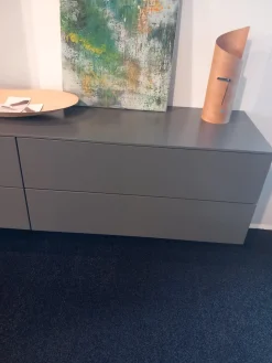 Sudbrock Wohnwände & Tv-Lowboards|Wohnwand Kombination Cubo Und Scala Lack Onyxgrau Grau Regalböden Eiche Milk Astig Ohne Dekoration