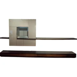 Gwinner Wohnwände & Tv-Lowboards|Wohnwand Lack Hochglanz Grau Räuchereiche Inklusive Beleuchtung