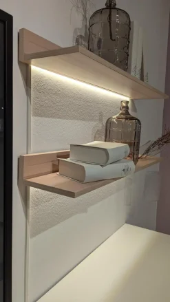 Rietberger Möbelwerke Wohnwände & Tv-Lowboards|Wohnwand Lennon 47018 Lack Weiß Matt Absetzungen Kristallbuche Mit LED Beleuchtung Und TV Halterung Ohne Fernseher