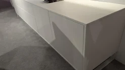 Rietberger Möbelwerke Wohnwände & Tv-Lowboards|Wohnwand Lennon 47018 Lack Weiß Matt Absetzungen Kristallbuche Mit LED Beleuchtung Und TV Halterung Ohne Fernseher