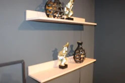 Rietberger Möbelwerke Wohnwände & Tv-Lowboards|Wohnwand Lennon Lack Weiß Absetzung Kristallbuche