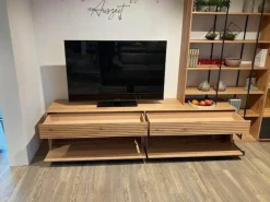 Anrei Wohnwände & Tv-Lowboards|Wohnwand Lina Naturbuche Massiv Gebürstet Und Hell Geölt Glas Matt Zartbitter Inklusive Beleuchtung