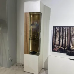 Gwinner Wohnwände & Tv-Lowboards|Wohnwand Linera Seidenmatt Weiß Wildeiche Natur Moos