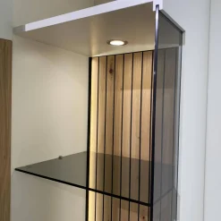 Gwinner Wohnwände & Tv-Lowboards|Wohnwand Linera Seidenmatt Weiß Wildeiche Natur Moos