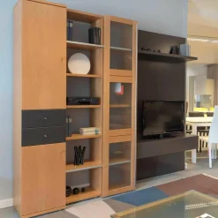 Gruber & Schlager Wohnwände & Tv-Lowboards|Wohnwand Logo Lack Schiefer Ahorn Birnbaum