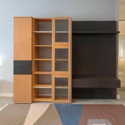 Gruber & Schlager Wohnwände & Tv-Lowboards|Wohnwand Logo Lack Schiefer Ahorn Birnbaum