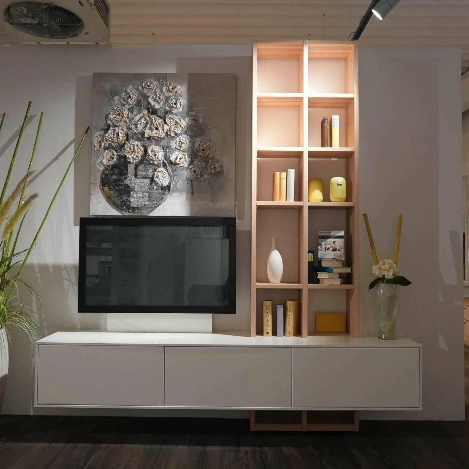 Rietberger Möbelwerke Wohnwände & Tv-Lowboards|Wohnwand Lotus Lack Weiß Kernesche