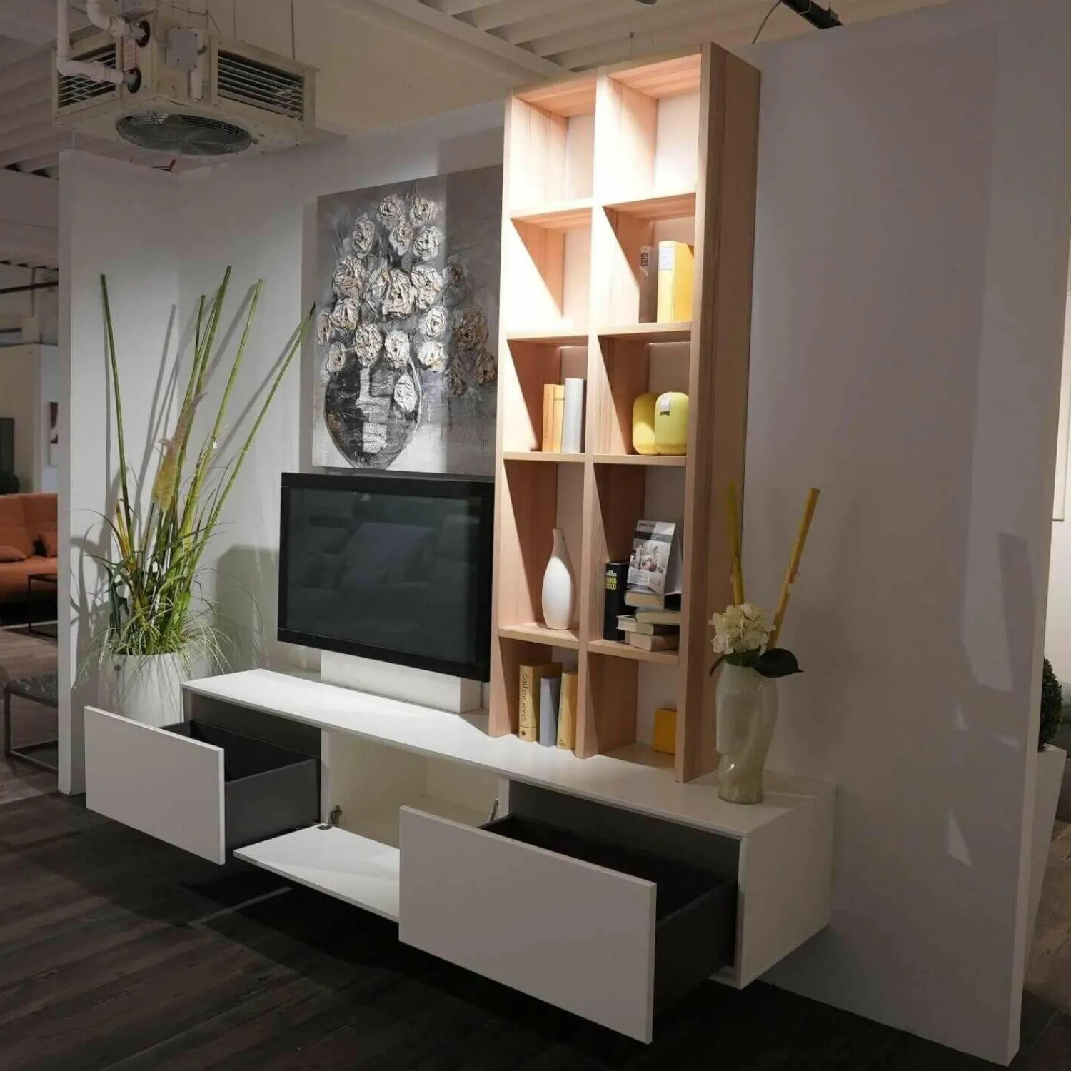 Rietberger Möbelwerke Wohnwände & Tv-Lowboards|Wohnwand Lotus Lack Weiß Kernesche