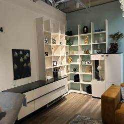 Gwinner Wohnwände & Tv-Lowboards|Wohnwand LS 561220 PG1 Lack Seidenmatt Weiß Und Anthrazit Inklusive LED-Beleuchtung