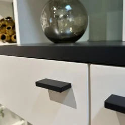 Gwinner Wohnwände & Tv-Lowboards|Wohnwand LS 561220 PG1 Lack Seidenmatt Weiß Und Anthrazit Inklusive LED-Beleuchtung