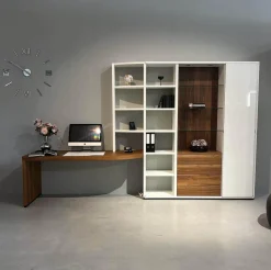 Hülsta Wohnwände & Tv-Lowboards|Wohnwand Mega-Design Lackbeschichtung Weiß Furniert Kernnussbaum