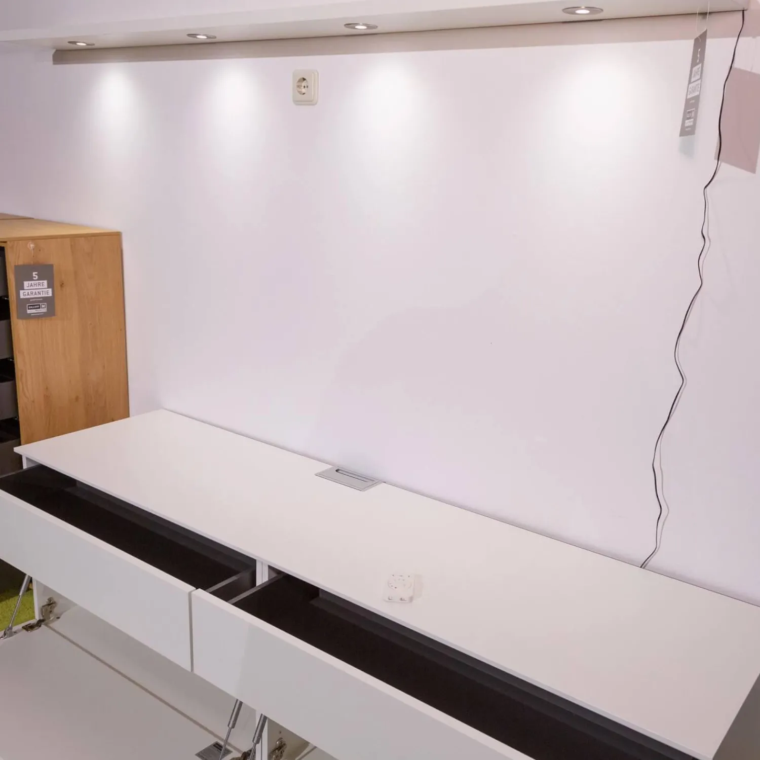 Gallery M Wohnwände & Tv-Lowboards|Wohnwand Merano Lack Weiß Wildeiche Inklusive Beleuchtung Und Fernbedienung