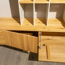 Contur Wohnwände & Tv-Lowboards|Wohnwand Mileto Asteiche Gebürstet Natur Geölt Und MDF Lichtgrau Lackiert