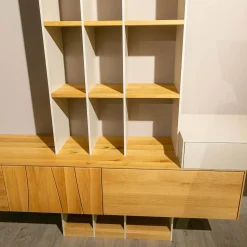 Contur Wohnwände & Tv-Lowboards|Wohnwand Mileto Asteiche Gebürstet Natur Geölt Und MDF Lichtgrau Lackiert