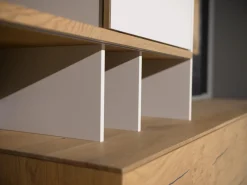 Contur Wohnwände & Tv-Lowboards|Wohnwand Mileto Asteiche Glas Lichtgrau