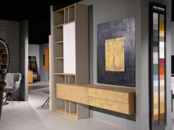 Contur Wohnwände & Tv-Lowboards|Wohnwand Mileto Asteiche Glas Lichtgrau