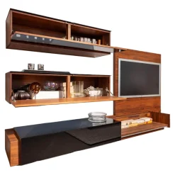 Team 7 Wohnwände & Tv-Lowboards|Wohnwand Mit TV Wand Und Hängeschränken Kirschbaum