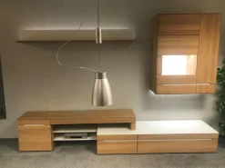 Decker Wohnwände & Tv-Lowboards|Wohnwand Modell Laguna Ausführung Eiche Bianco Massiv Weiß mit Zubehör und Beleuchtung