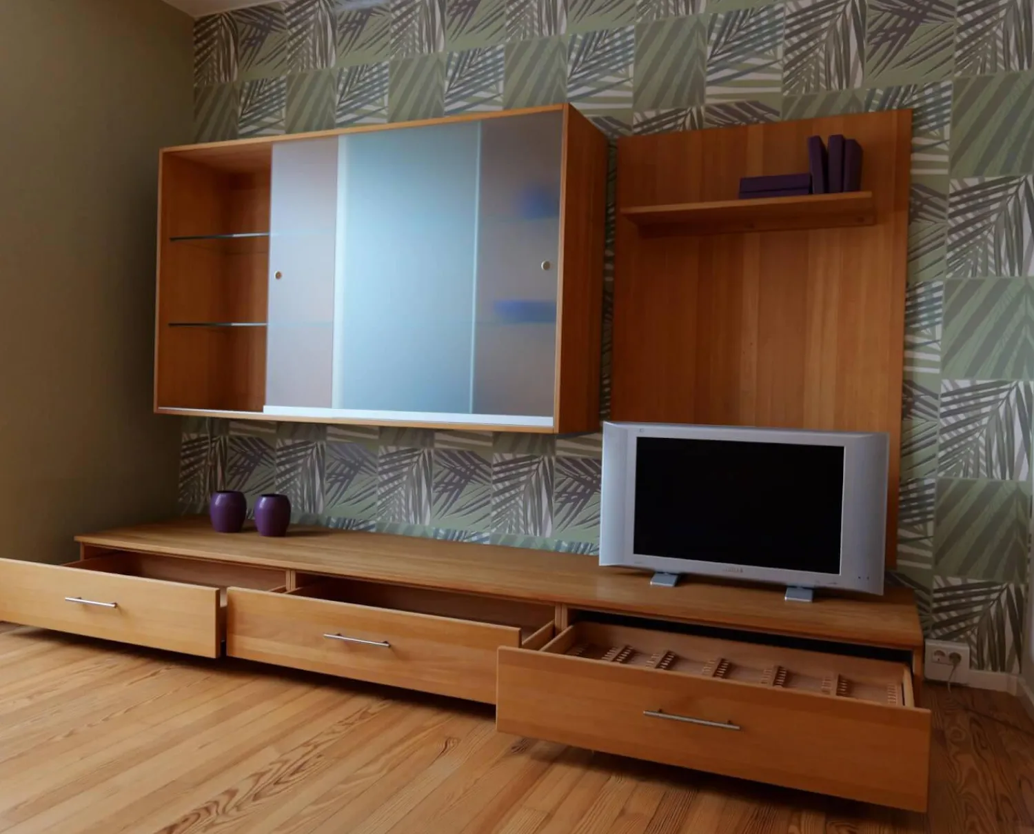 wasa Wohnen Wohnwände & Tv-Lowboards|Wohnwand Modus Buche Natur Geölt Inklusive Beleuchtung