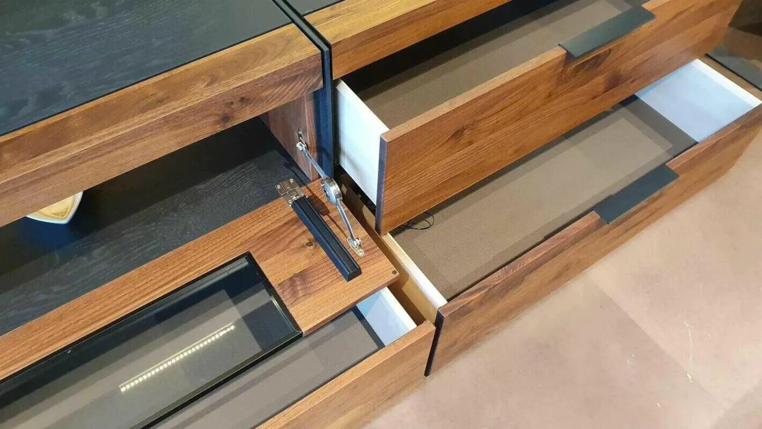 Hartmann Wohnwände & Tv-Lowboards|Wohnwand Nea Nussbaum Eiche Anthrazit