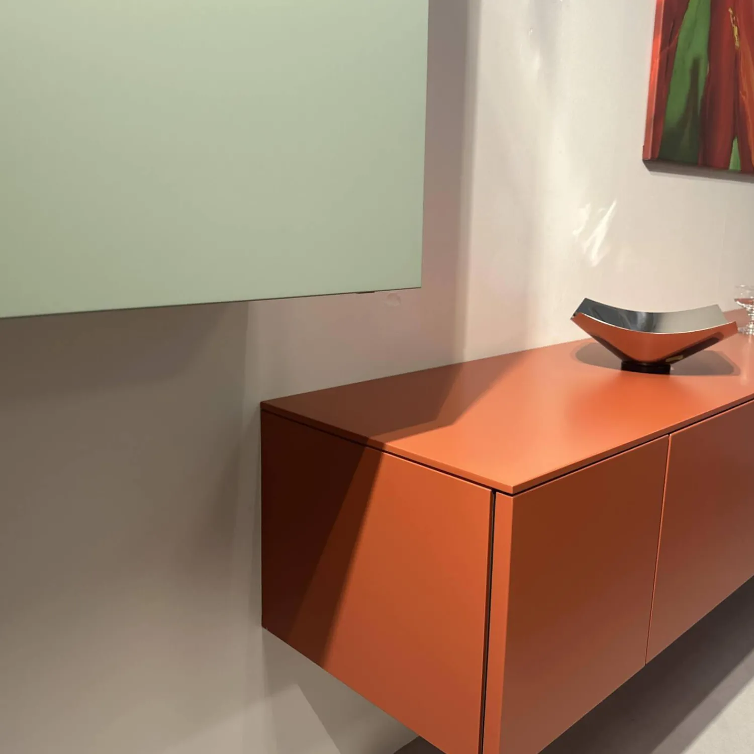 Hülsta Wohnwände & Tv-Lowboards|Wohnwand Neo Lack NCS S3050 Orange Und NCS S3010 Grün