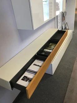 Hülsta Wohnwände & Tv-Lowboards|Wohnwand Neo Lack Weiß Front Hochglanzweiß Und Natureiche Grifflos Push To Open Beschlag Mit Beleuchtung