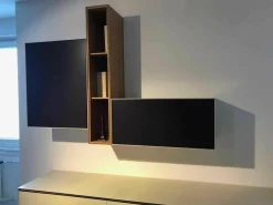 Piure Wohnwände & Tv-Lowboards|Wohnwand Nex Side Eiche Massiv Mattlack Weiß Dune Violett