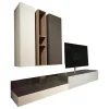 Spectral Smart Furniture Wohnwände & Tv-Lowboards|Wohnwand Next Lack Snow Weiß Silver Silber Und Granit Grau Holz Natural Oak Mit Soundsystem Ohne Fernseher