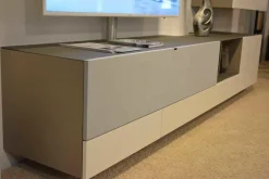 Spectral Smart Furniture Wohnwände & Tv-Lowboards|Wohnwand Niba Weiß Granit Lackiert mit LED-Beleuchtung und TV-Halterung