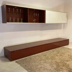 Contur Wohnwände & Tv-Lowboards|Wohnwand Novora Holz Lack RAL 3009 Weiß Oxidrot