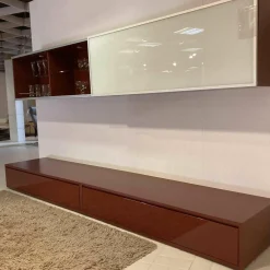 Contur Wohnwände & Tv-Lowboards|Wohnwand Novora Holz Lack RAL 3009 Weiß Oxidrot