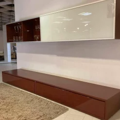 Contur Wohnwände & Tv-Lowboards|Wohnwand Novora Holz Lack RAL 3009 Weiß Oxidrot