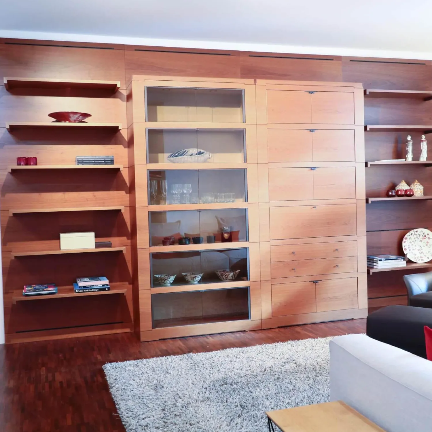 Giorgetti Wohnwände & Tv-Lowboards|Wohnwand Oli Akrylbeizung Nussbaum