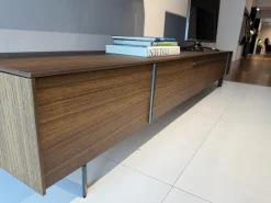 Molteni & C Wohnwände & Tv-Lowboards|Wohnwand Pass Word Korpus Lack Matt Blei Grau Front Eukalyptus Und Lack Glänzend Blei Grau