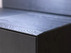 Hülsta Wohnwände & Tv-Lowboards|Wohnwand Persis Eiche Massiv Anthrazit Reliefglass Anthrazit Metallrahmen Edelstahl Mit Beleuchtung