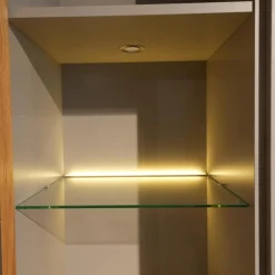 Gwinner Wohnwände & Tv-Lowboards|Wohnwand Piana Lack Seidenmatt Fango Grau Balkeneiche Honig Inklusive LED Beleuchtung