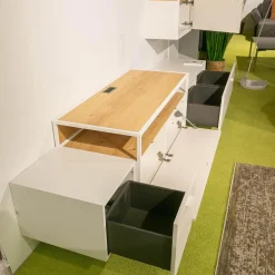 Venjakob Wohnwände & Tv-Lowboards|Wohnwand Plan X6 Lack Kristallweiß Matt Weiß Wildeiche Hell Soft Gebürstet Geölt Inklusive Beleuchtungspaket