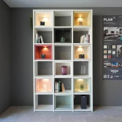 Venjakob Wohnwände & Tv-Lowboards|Wohnwand Plan X Lack Weiß Matt Absetzung Jadegrün Matt Inklusive Beleuchtung Mit Regal Ohne Fernseher